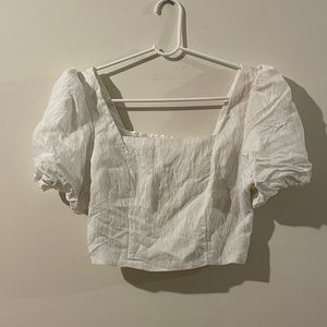 jing puff short sleeve crop top